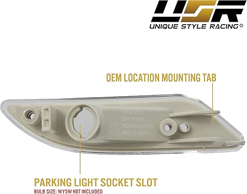 Miniatura 7 de USR DEPO 05-11 R171 SLK - Conjunto de luces laterales de parachoques transparentes (izquierda + derecha) compatible con Mercedes R171 SLK 2005-2011