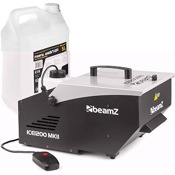 BeamZ ICE1200 MKII Floor Mist Machine - Low Fog Machine Including 5 L Liquid 1200 Watt Floor Mist Smoke Machine Floor Mist Machine for Weddings Concerts Stage Events and Parties