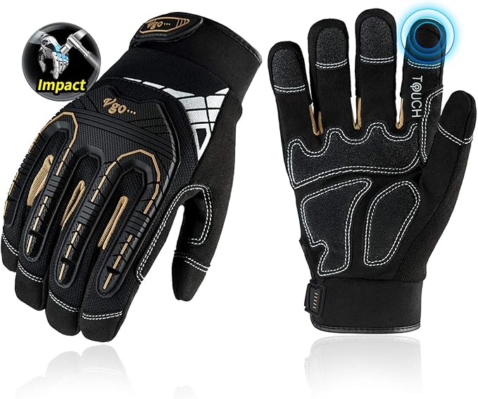Vgo SL8849 tactical gloves with pre-curved fingers and sweat-wiping terry cloth