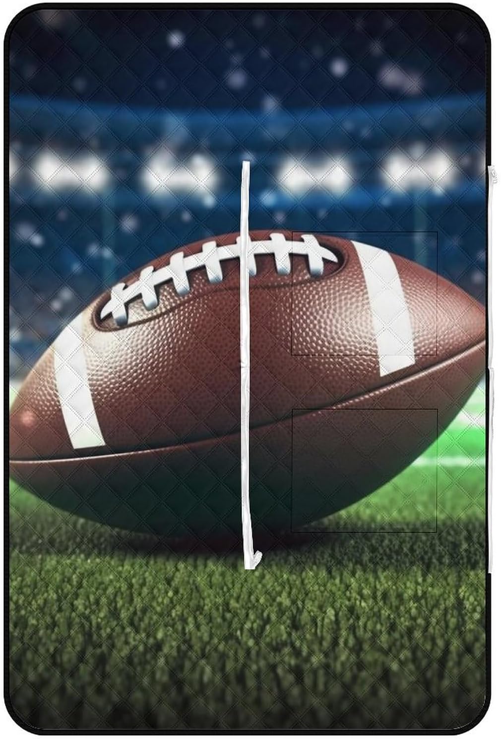 American Football Picnic Blanket 150x100cm, Foldable 2-in-1 Picnic Mat and Tote Bag Portable Waterproof Beach Mat Sandproof Outdoor Blanket for Park, Hiking, Beach, Camping, Travel