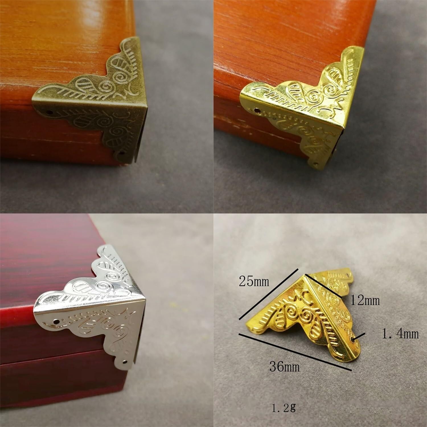 Granmagazz 50-Pack Antique Bronze Stair Dust Corners – Decorative Metal Corner Protectors For Wooden Steps, Furniture, And Cabinets With Screws