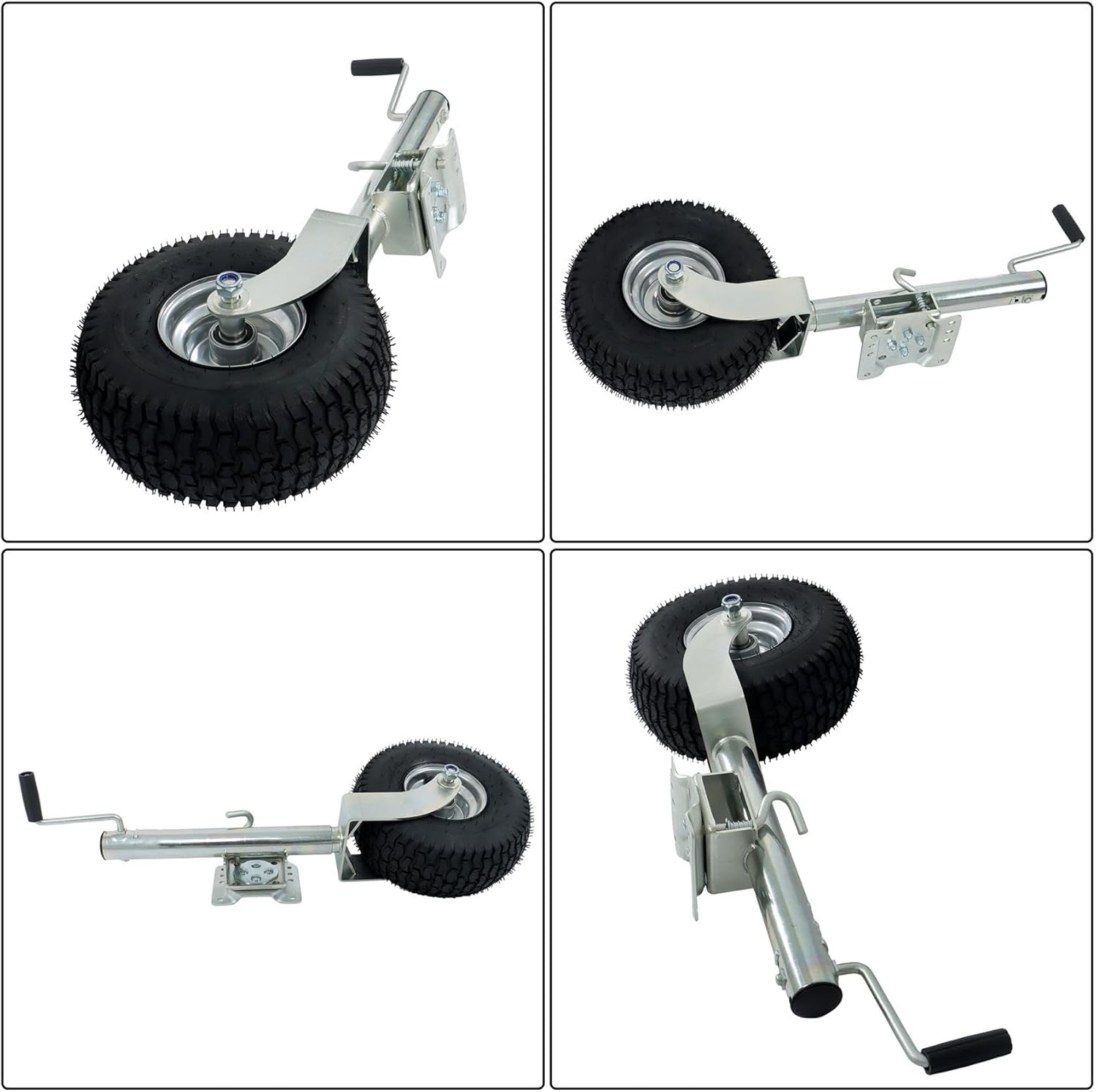 labwork Beach Boat Trailer Jack 2000lb Capacity 13.38in Trailer Jack Wheel Swivel Trailer Tongue Jack Silver Zinc Coating