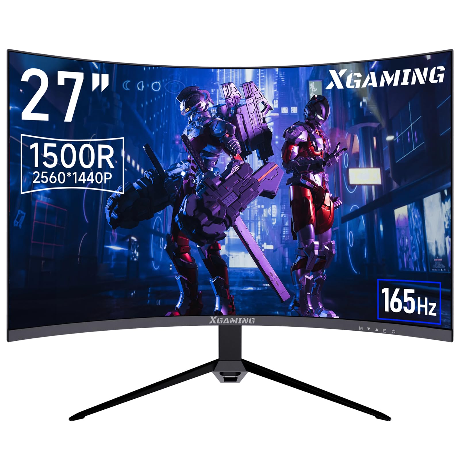 XGaming Curved Monitor 27 Inches, 1500R, with 165Hz WQHD (2560x1440), 1ms  MPRT, AMD FreeSync, HDR, Eye Protection, Monitor 144Hz, VESA Mounting