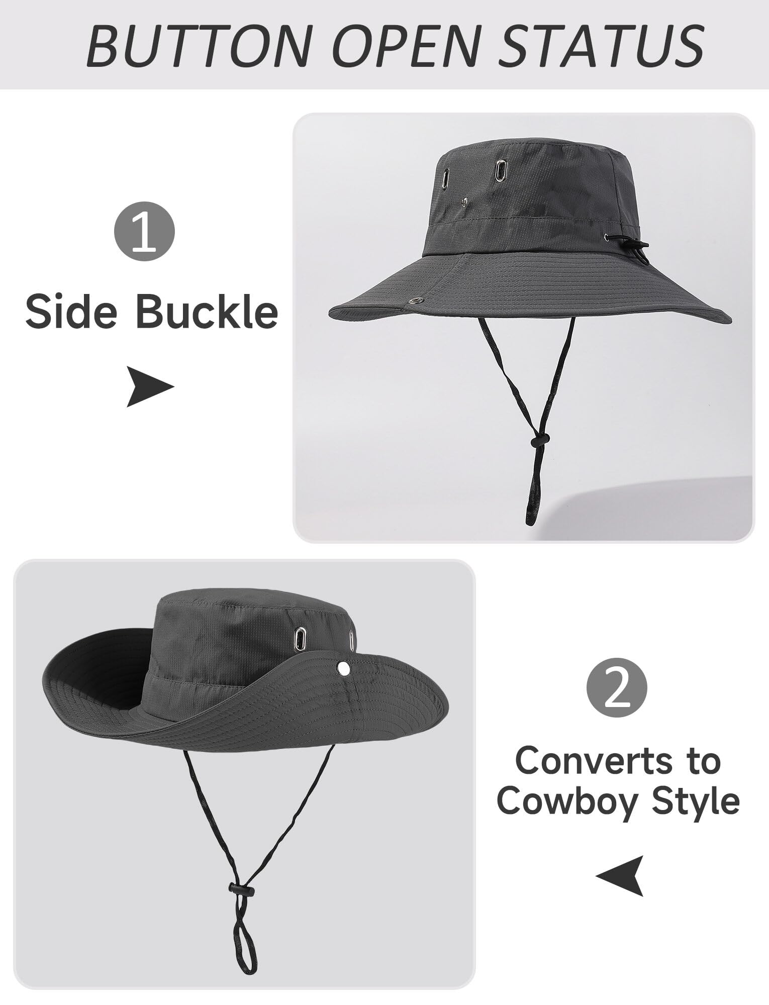 FEOYA Casquette Desert Homme Chapeau de Soleil Randonnée Cyclisme Camping Pêche Protection UV