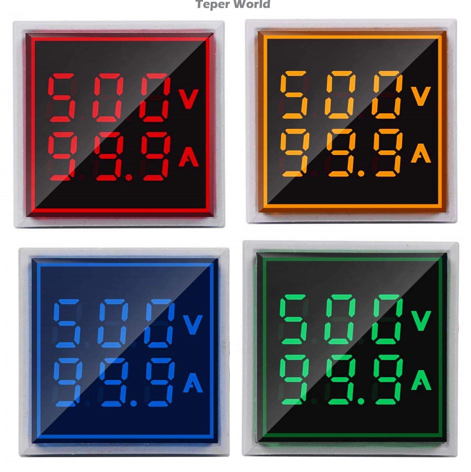 Robin Teper SAV+ABYGR 4 m 931 Digital SMD Display Volt, Amp Meter, Big Digit Measuring Range 60-500 V AC, 0-100Amp with W/CT,28 mm,Volt, Amp Tester (Square, Atom, Blue, Yellow, Green, Red) -Pack of 4 (B08PBWVQ1Y) Amazon Price History, Amazon Price Tracker