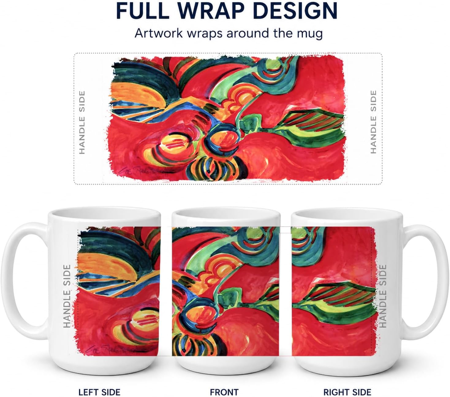 Caroline's Treasures 6043CM15 Red Flowers and berries Dishwasher Safe Microwavable Ceramic Coffee Mug 15 ounce, 15 ounce, multicolor image 3