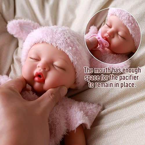 Miniatura 6 de BABESIDE Muñeca bebé de silicona – 16 pulgadas (peso 4.9 libras) Muñecas de bebé Reborn de silicona de cuerpo completo de silicona platino ponderada