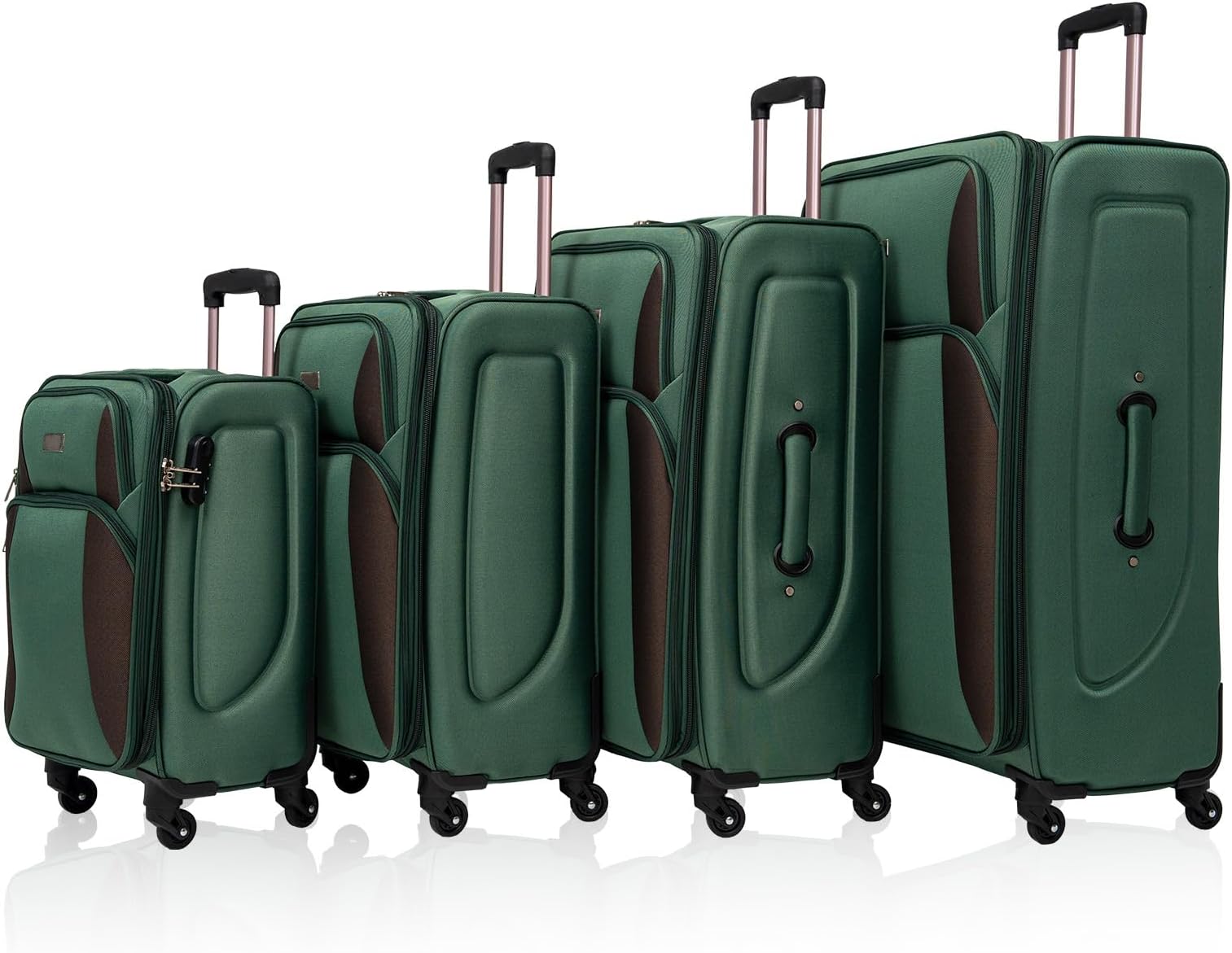 Merax Luggage Set Softshell Expandable 4 Piece Suitcase with Wheels Softside ...