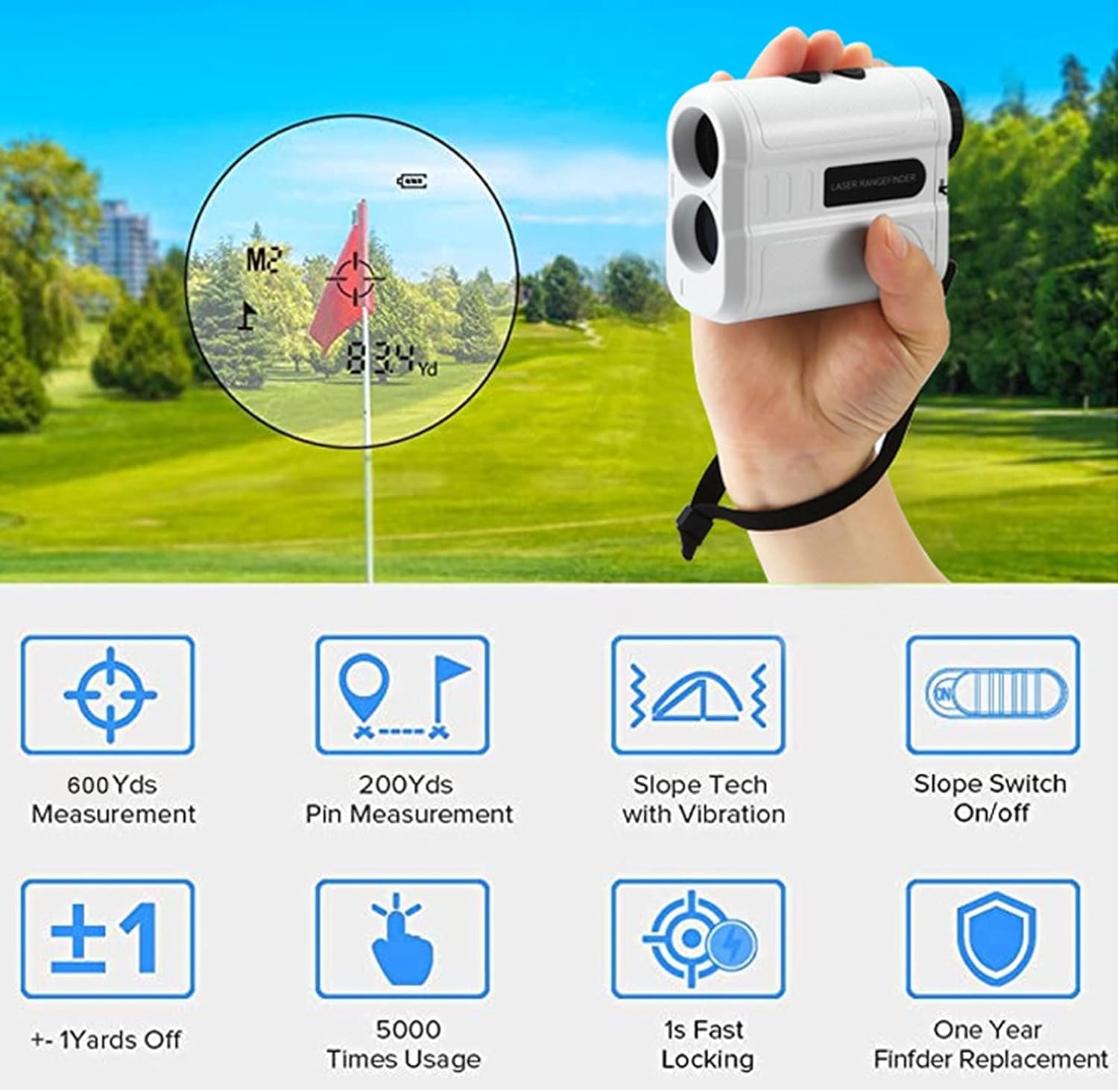 600M Golf Rangefinder Rangefinder Speed Tester Digital Rangefinder Monocular M/Yard Used for Engineering Measurement