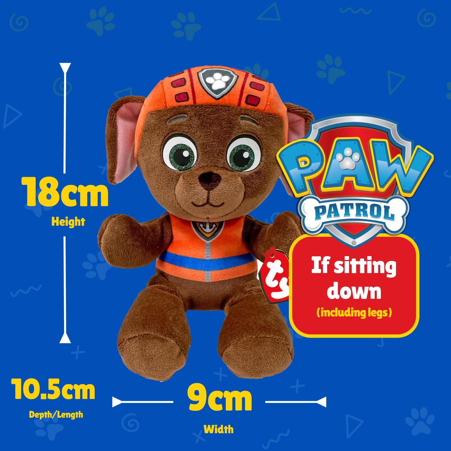 TY - Peluche Pat’ Patrouille - Zuma - 15cm - Peluche à Collectionner, Marron, Orange - 3