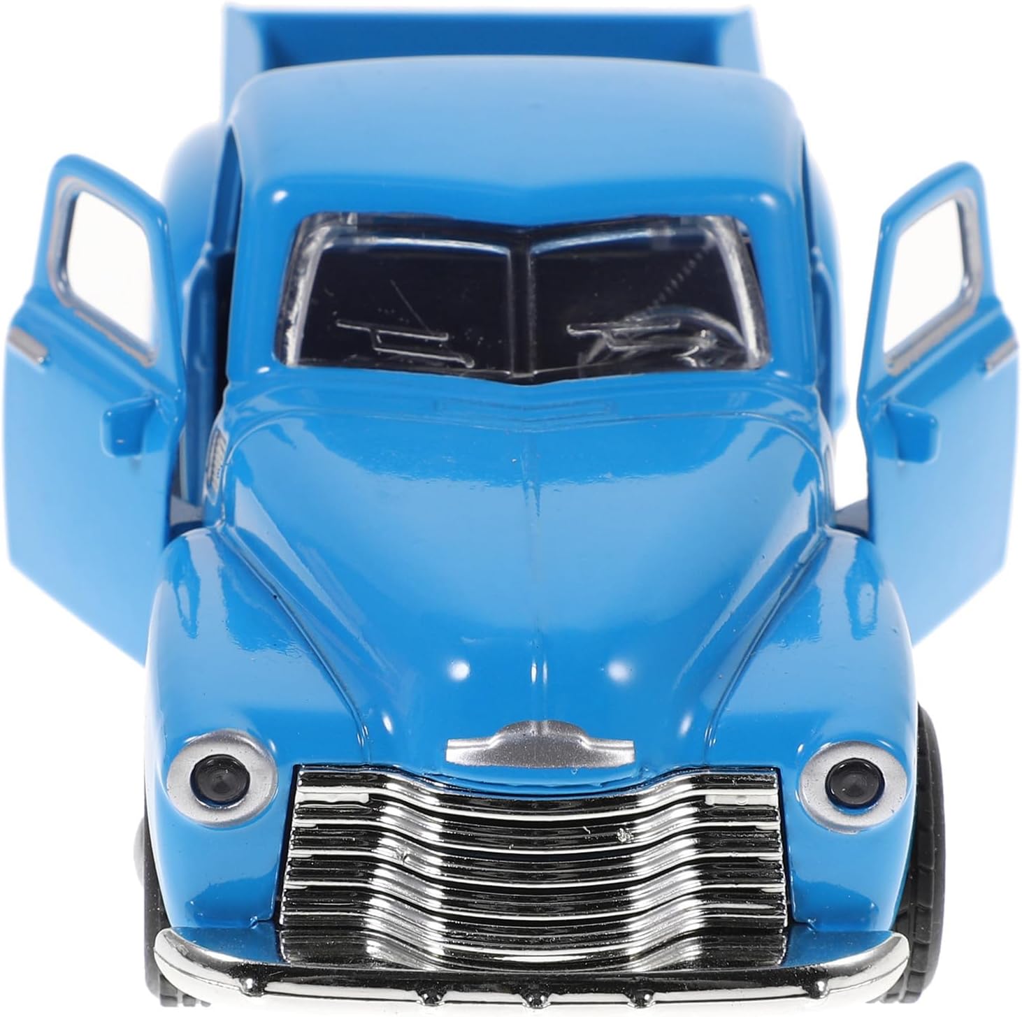 Classic Diecast Metal Pickup Truck Model, Vintage Blue Stepside Toy Vehicle Retro Alloy Car Figurine for Home Office Tabletop Decor Collectible for Kids and Adults