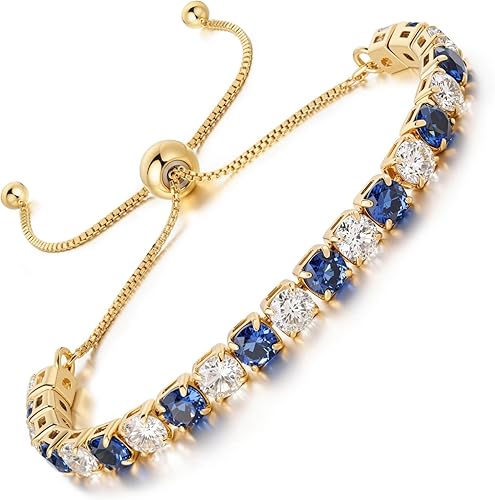 Lovans Tennis Bracelets for Women Adjustable Gold Plated Tennis Bracelet for Women in Size 4-8.5 Inches