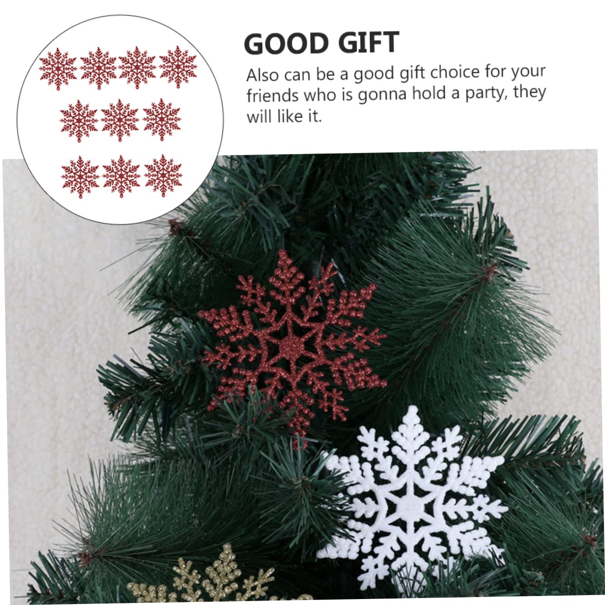 Toyvian 72stücke Weihnachtsbaumdeko Rote -Schneeflocken Ornament Für Festliche Weihnachtsdekoration Für Winterpartys Und -projekte