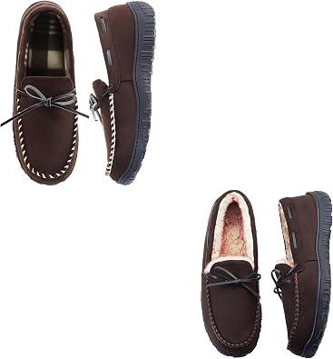 VLLy Moccasin Slippers for Men Indoor/Outdoor House Shoes