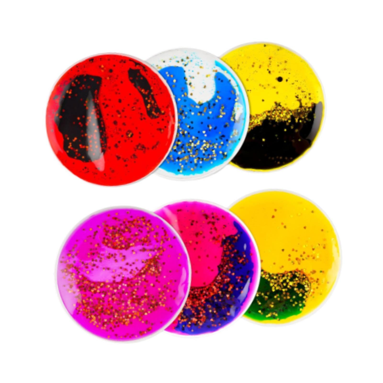 6 Stück Sensory Gel Liquid Spielzeug für Kinder Und Jugendliche mit Fidget Funktion Flüssigkeitsbewegung Wasseraktivitätspad Sensorische Entwi, Kreis