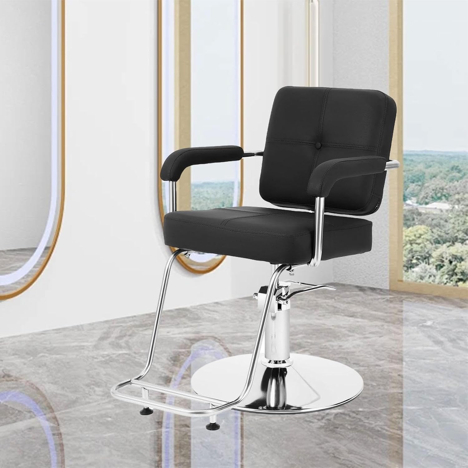 Generic Salon Chair Footrest, Hairdressing Foot Rest, Barber Chair Part, Pedicure Stand Rest Pedal Hair Salon, Silver