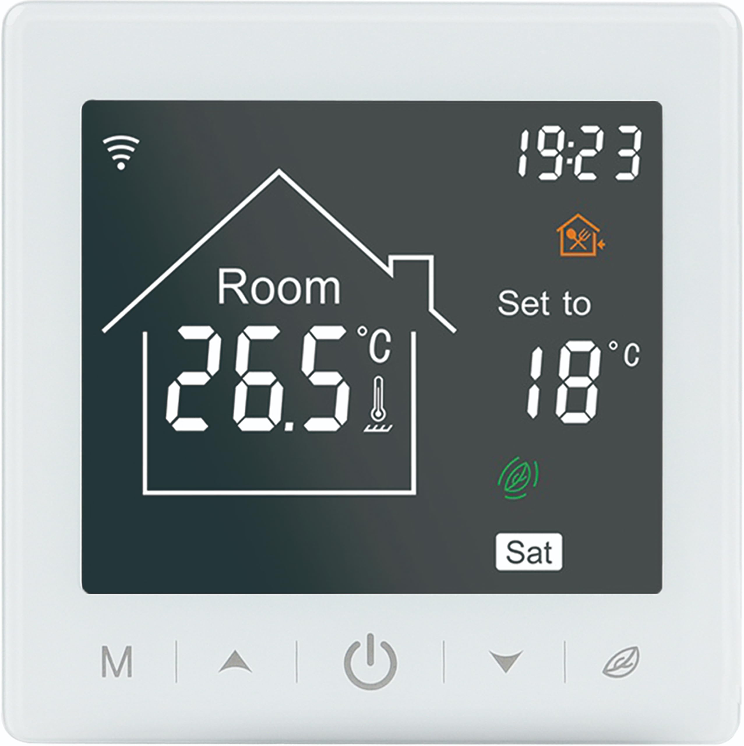 W100 Design WLAN Thermostat für Fußbodenheizung Weiß (16A 230V) | Premium-Design mit Touch-Display. Smarte App-Steuerung, ideal für moderne Interieurs und Fußbodenheizungen