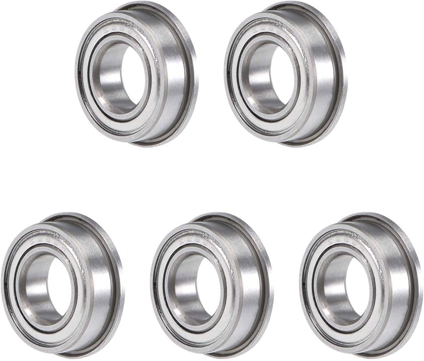 5Pcs F688ZZ Deep Groove Ball Bearings, Z2 8mm x 16mm x 5mm Double Sealed Industrial Bearings, Chrome Steel Skateboard Bearings for Electrical Instrument Equipment