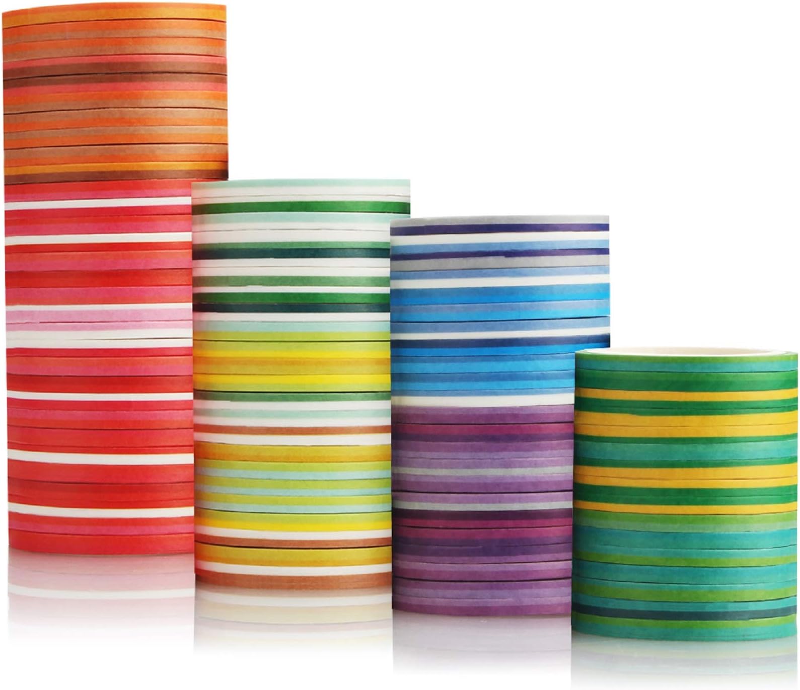 [60 Rolls] Random Assorted Colors 0.3 cm/0.12 inch Wide Colorful Washi Tapes Assorted Pure Colors, DIY Planner Craft Tape Paper Decor Scrap-Booking Sticker Masking Paper Decoration, Gift Wrapping