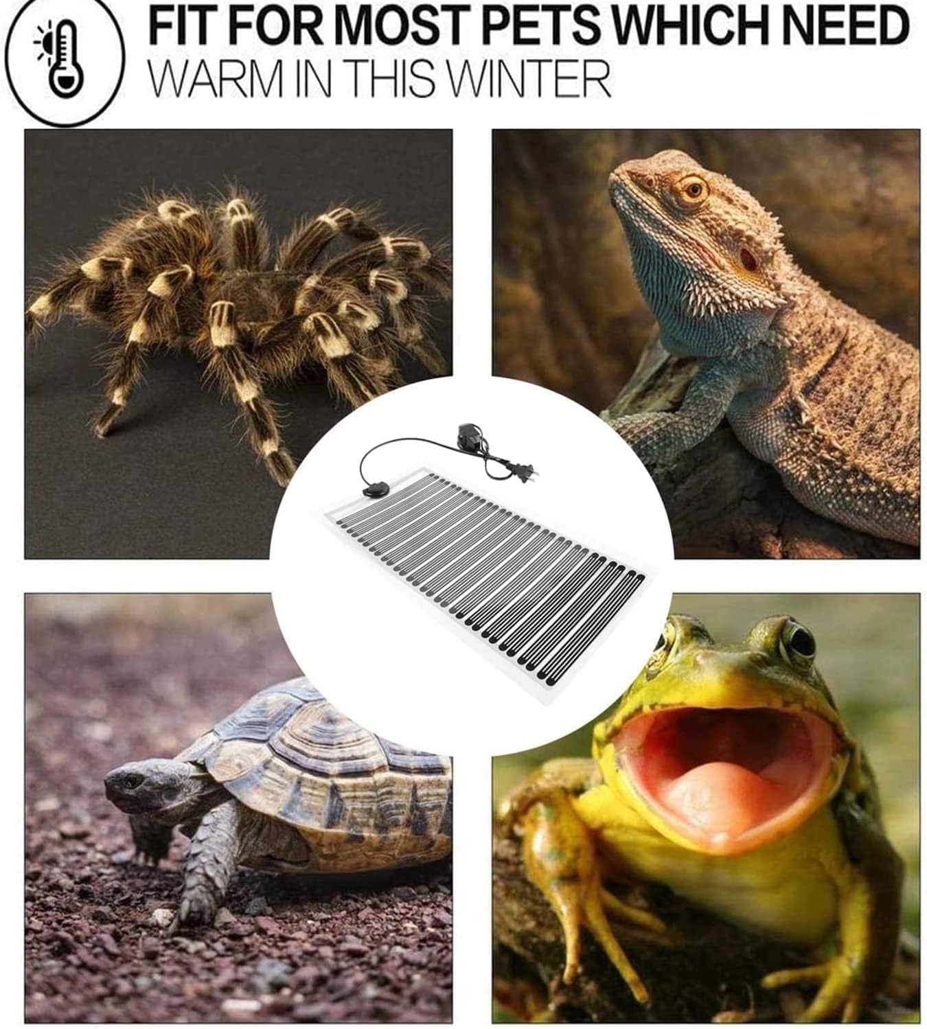 Reptile Heat Mat Hydroponic Heating Pad Reptile Tank Heating, Reptile Heating Mat, Waterproof Seedling Heat Mat, for Turtles Snake Lizard Hamster,25W—22x42cm (Size : 35W 25x55cm)