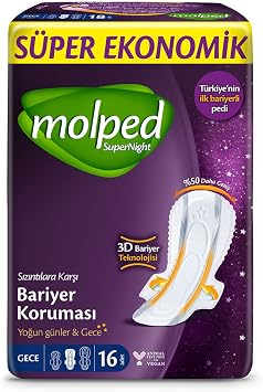 Molped Supernight Ultra Sanitary Pad Night Super Economic 16 Pieces
