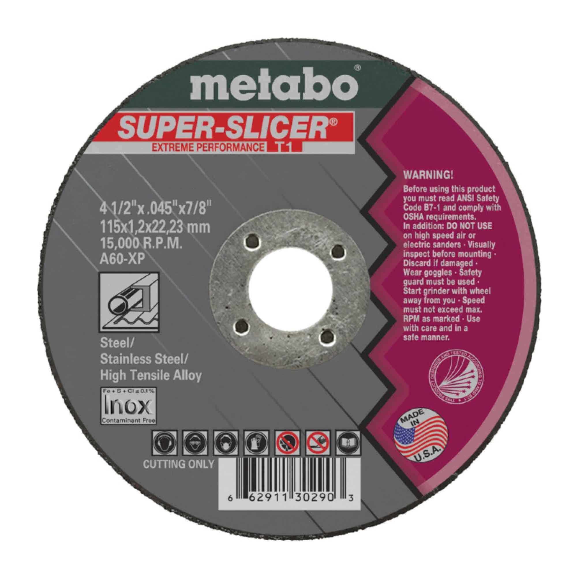 Metabo roues Super Slicer 15,2 cm pour éviter la surchauffe de coupe sur alliages durs