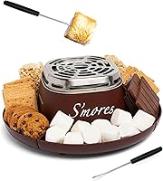 Vista 1 de Nostalgia Fabricante de S'mores Eléctrico de Mesa para Interior - Kit de S'mores con Palitos para Asar Malvaviscos y 4 Bandejas para Galletas
