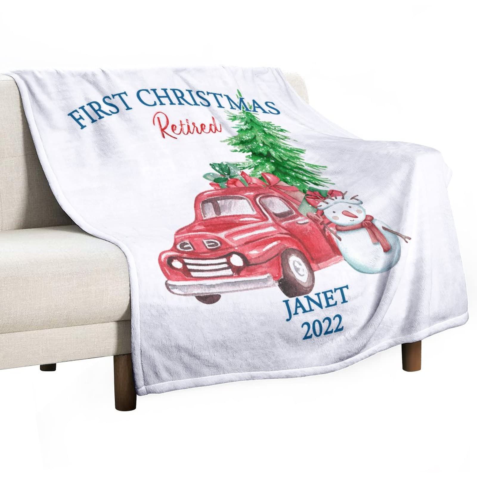 Couverture flanelle Noël retraite 2022 plaid peluche enfant