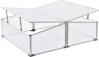 [en.casa] Mini Serra da Balcone/Terrazza per Piante Box Traslucido in Policarbonato 120 x 100 x 30/40 cm Protezione Piantine Tettuccio con Apertura a Farfalla