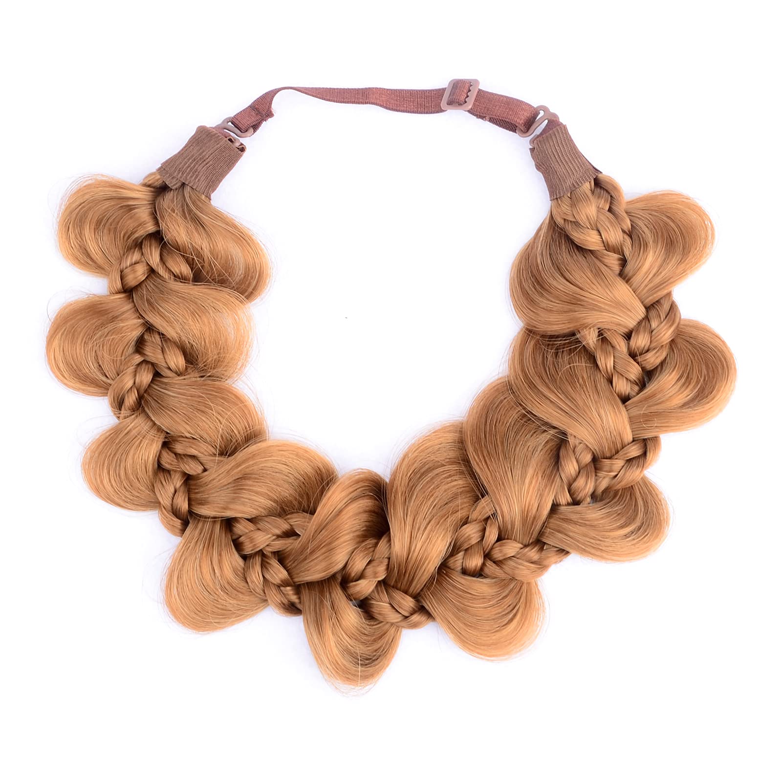 Gledola Bridal Hair Accessories Wide Kinky Fishtail Plaited Braids Headband Braided Synthetic Hair Elastic Stretch