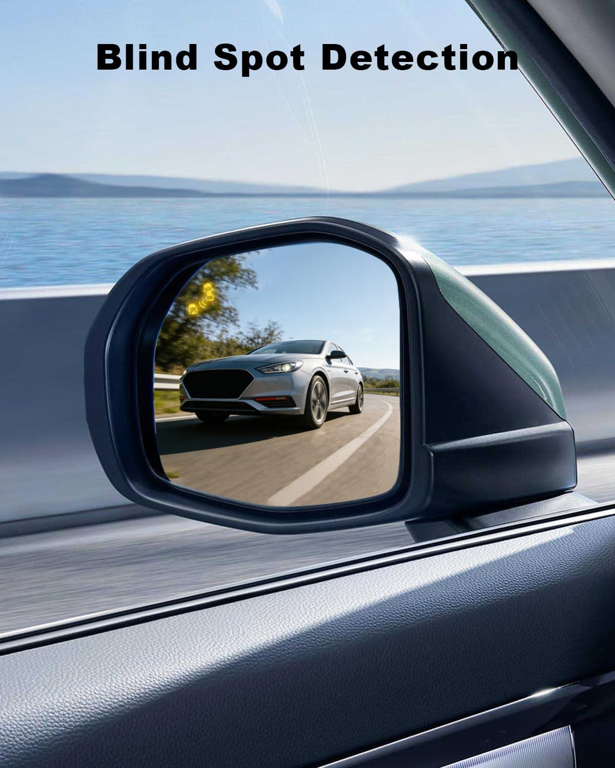 Driver Side Mirror Glass Left Fit for Hyundai Ioniq 2017-2022 Elantra 2017-2019, Blind Spot Detection and Heated Mirror Glass Replace 87611G2430 87611F2140 HY1324132