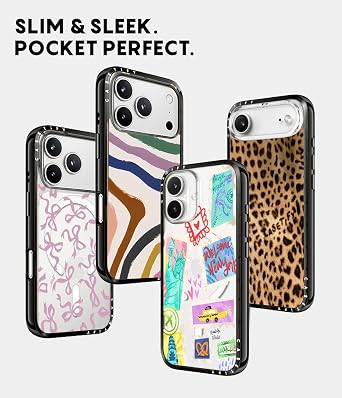 CASETiFY Compact iPhone 17 Pro Max Case [Slim and Sleek/Compatible with Magsafe / 4 ft. 2X Military Grade Drop Protection] - Travel Time - Clear Black