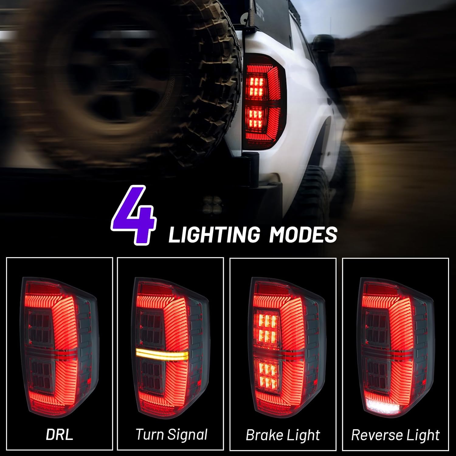 Led Tail Lights Assembly for 2014-2021 Toyota Tundra SR/SR5/Limited/Platinum/1794/TRD Pro Tundra Tail/Rear/Back Lights (A)