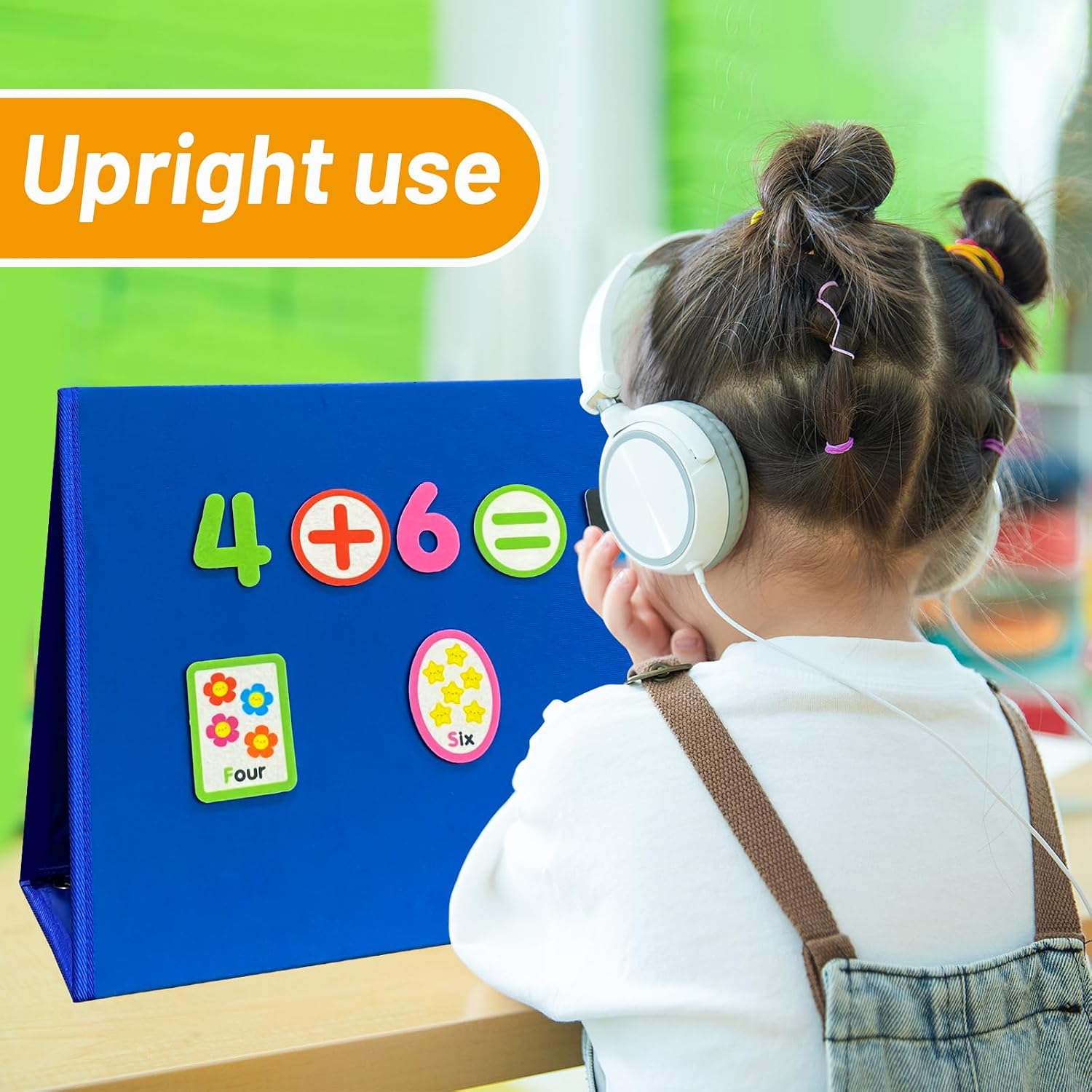 Felt Flannel Board 17 * 13 in,Felt Story Learning Board for Toddlers,Classroom,Preschool,Kiddie Corner, Foldable,Stand,for Walls,Gifts for Kids