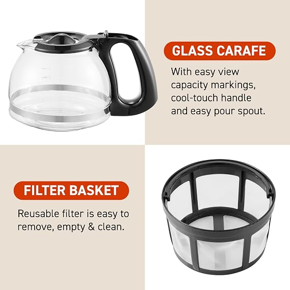 Elite Gourmet EHC4128 Automatic 4-Cup Drip Coffee Maker, Black | Glass carafe, Pause N Serve, reusable filter, On/Off switch, and Keep Warm with water level indicator