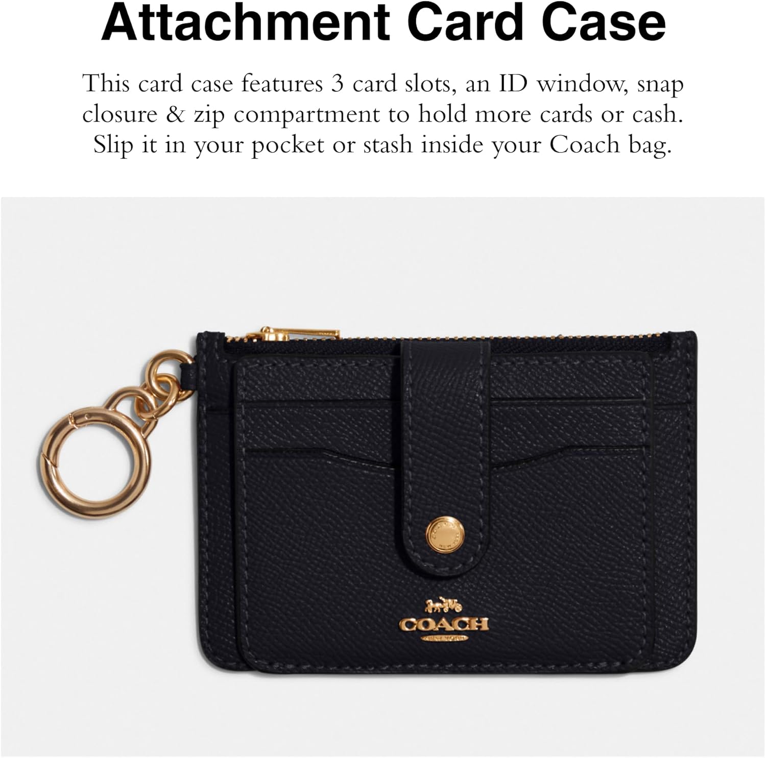 COACH Crossgrain Leather Attachment Card Case - Image 2