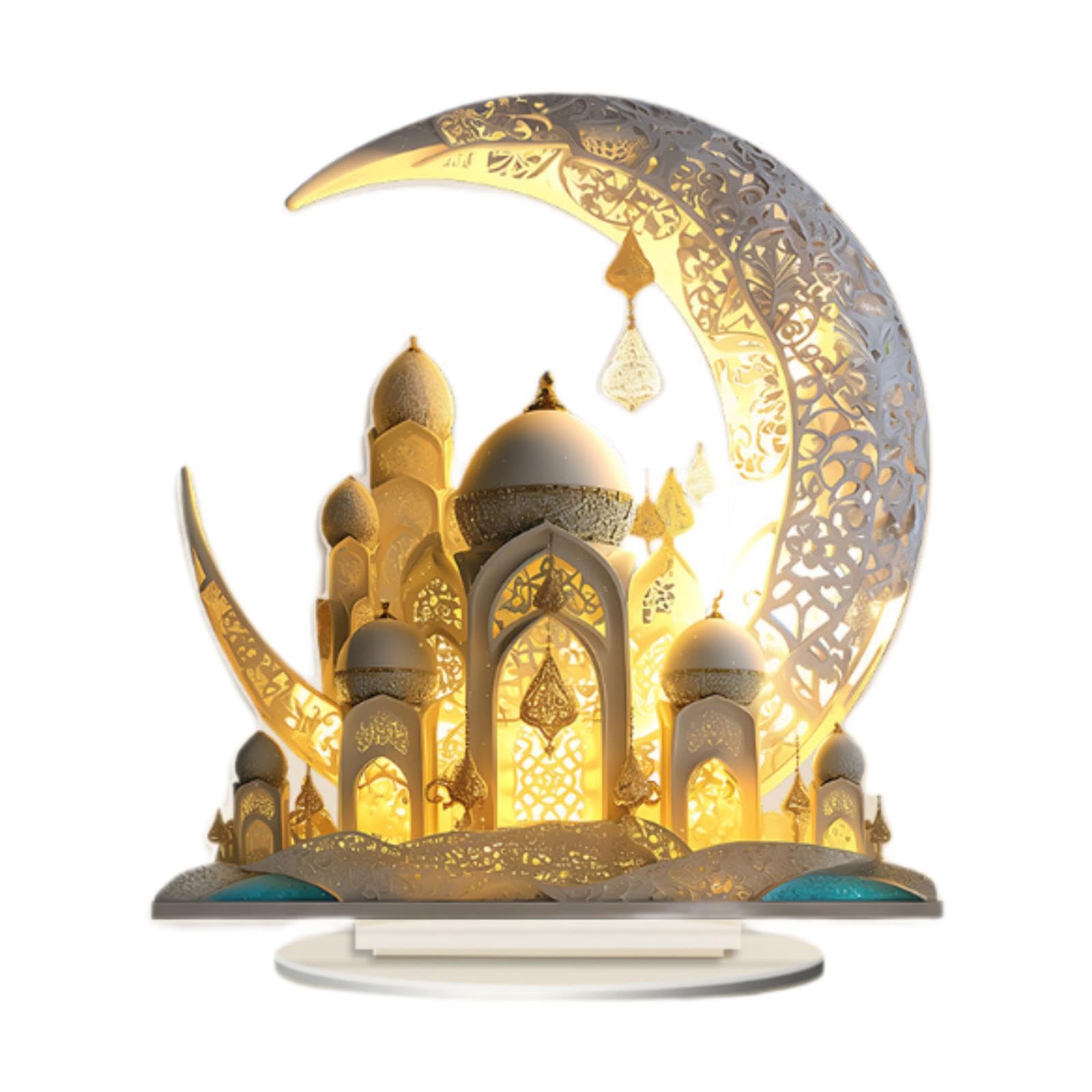 KIXZSAZ Elegant Acrylic Moon Castle Figurine for Creative Gift Centerpiece Unique Office Decorative Art Collection Beautiful Display 2D Acrylic Moon Castle Decoration Gift Office