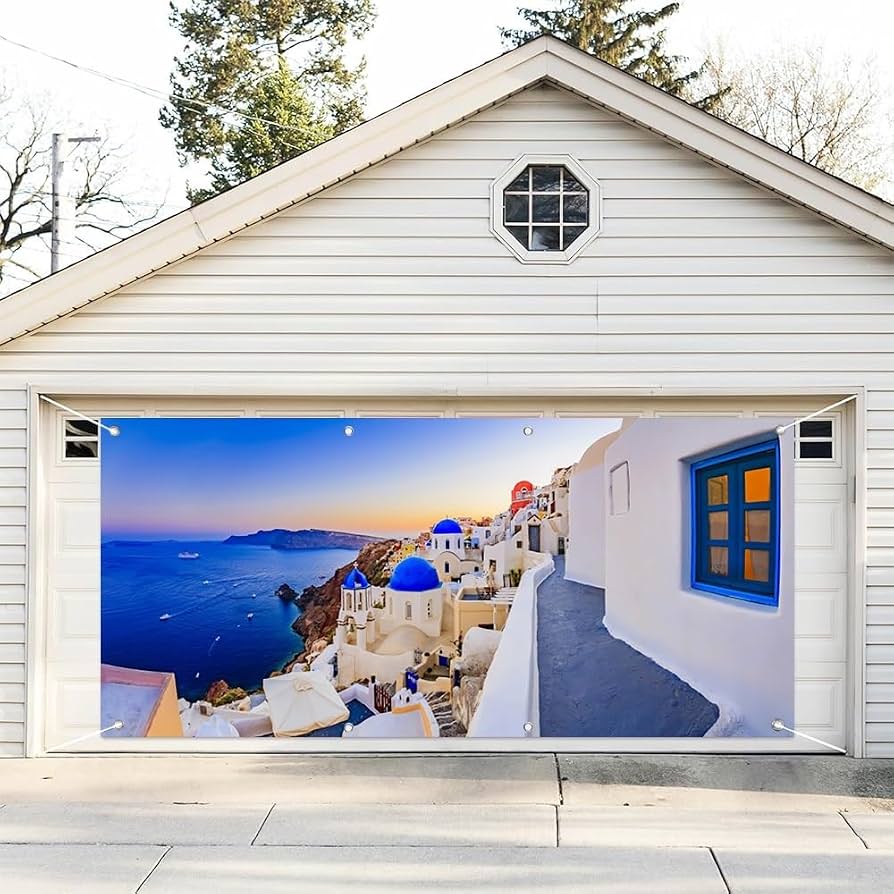 Amazon.com: 6x13ft Greece Santorini Island Garage Door Decoration