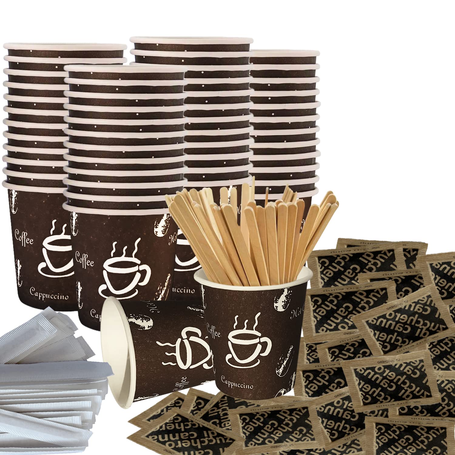Kit Conso 200 U2013 200 Gobelets, Spatules Et Sucre U2013 A L'Ombre Du Caféier