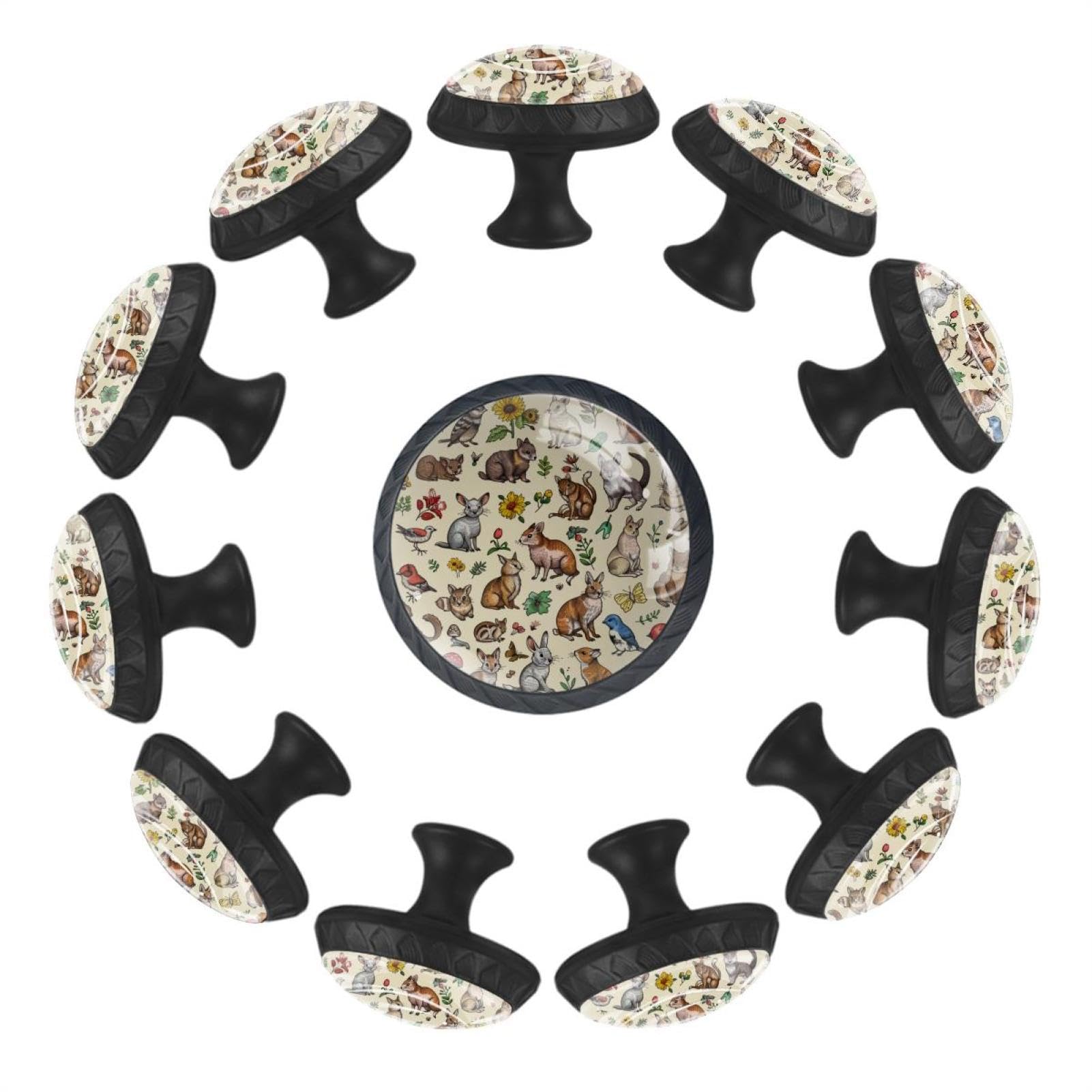 Boutons de tiroir ronds en verre lot de 12 poignées d'armoire enfant et maison