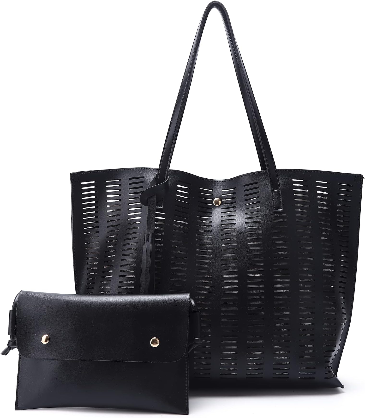 Women's Faux PU Leather Tote Shoulder Purses Bag for women, Big Capacity Tassel Handbag