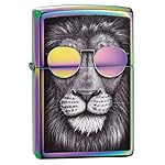 Zippo Lion in Sunglasses Multi Color Pocket Lighter, One Size