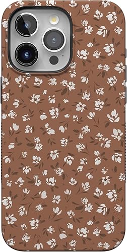 Vista 346 de Casely Funda para iPhone 15 Pro Max Jardín Secreto Flores mixtas Funda atrevida Compatible con MagSafe y botón de acción Secret Garden
