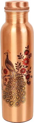Miniatura 4 de Botella de agua de cobre puro  Hecho a mano  Beneficios para la salud Ayurveda  Grande 35 oz  A prueba de fugas  Fácil de llevar para deportes,