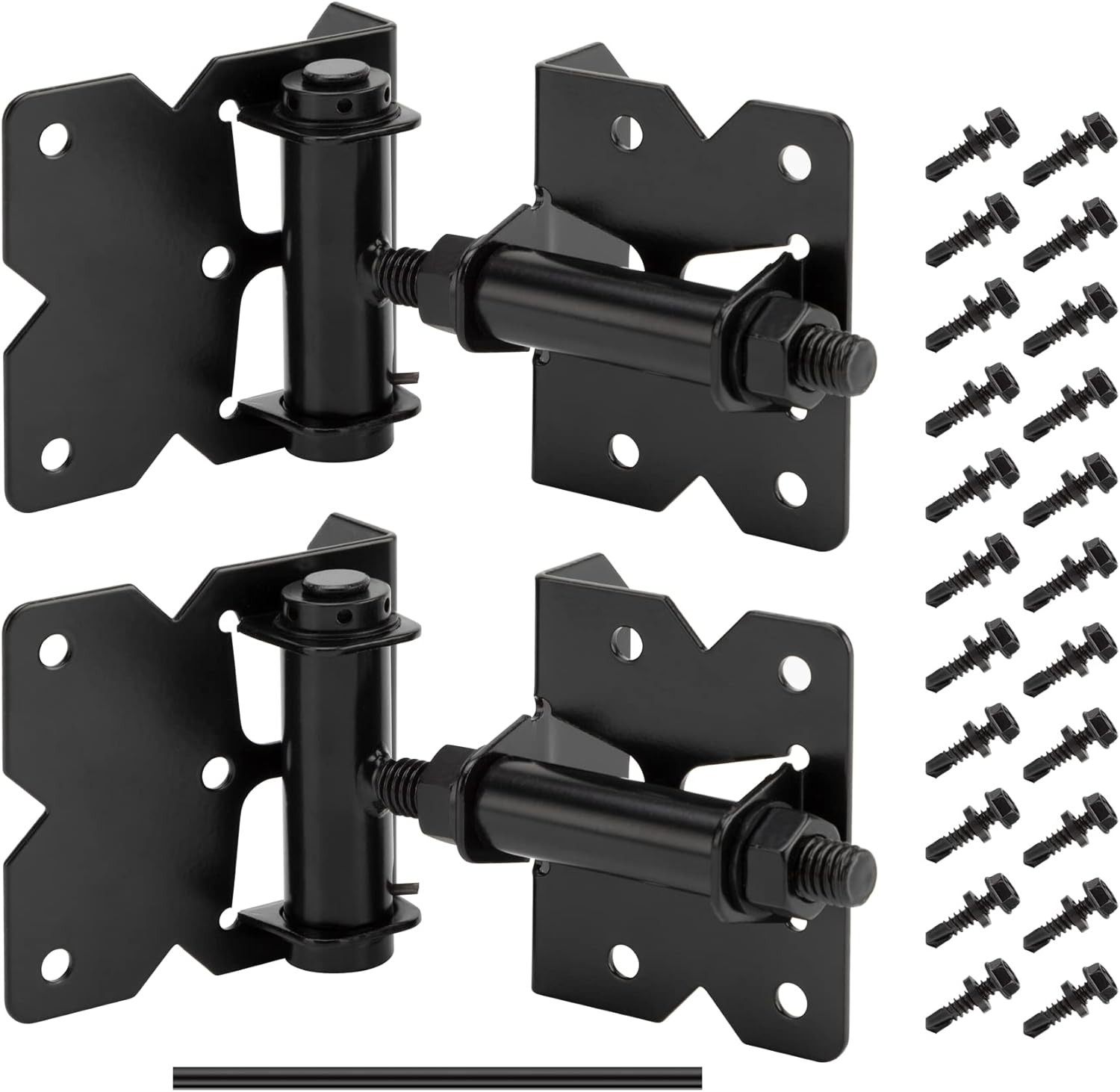 2 Pack Self Closing Gate Hinges for Wooden Fences Heavy Duty Solid