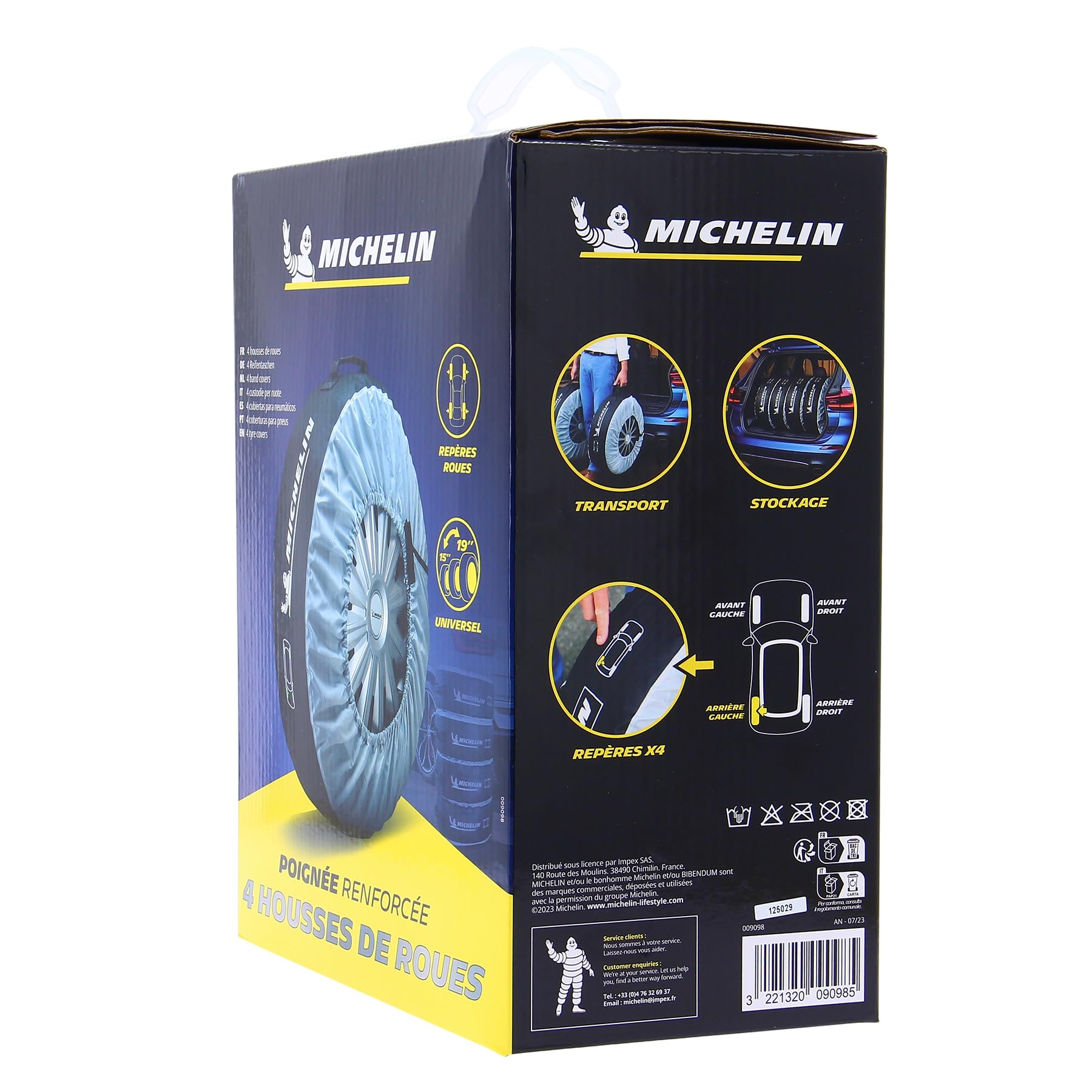 Michelin 9098 Fodere borsa copriruota/pneumatico, Set da 4