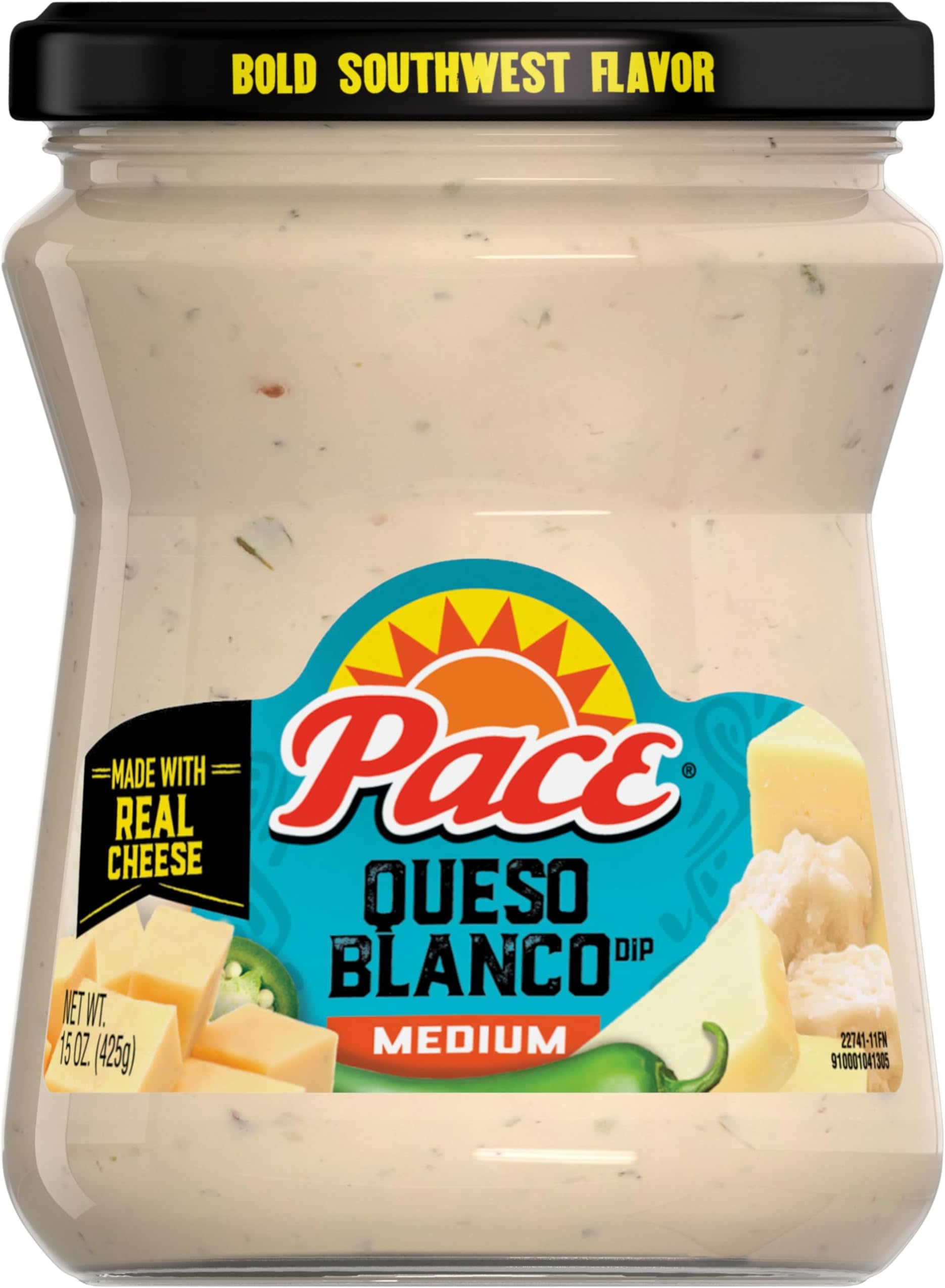Pace Medium Queso Blanco Cheese Dip, 15 oz Jar