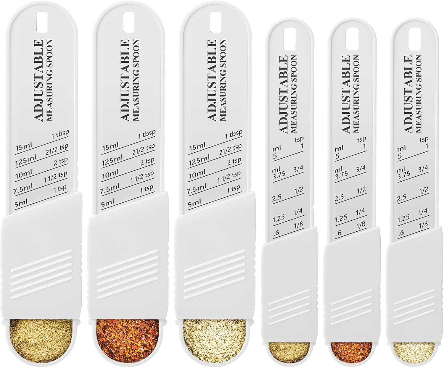 6 Pcs Adjustable Measuring Spoon Plastic Tablespoon and Teaspoon Set