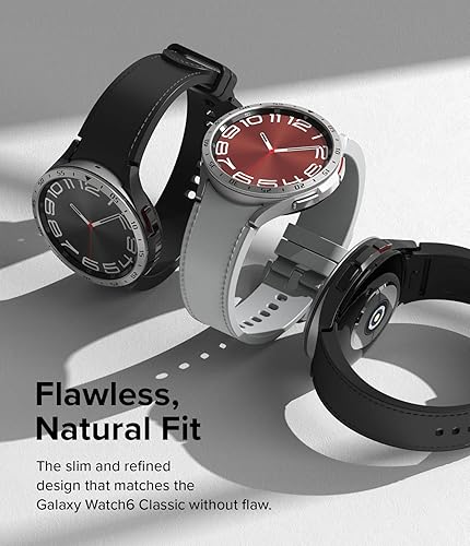 Miniatura 6 de Ringke Funda de estilo bisel compatible con Samsung Galaxy Watch 6 Classic de 1.73 pulgadas 43-01 (ST) plateada + vidrio compatible con Samsung