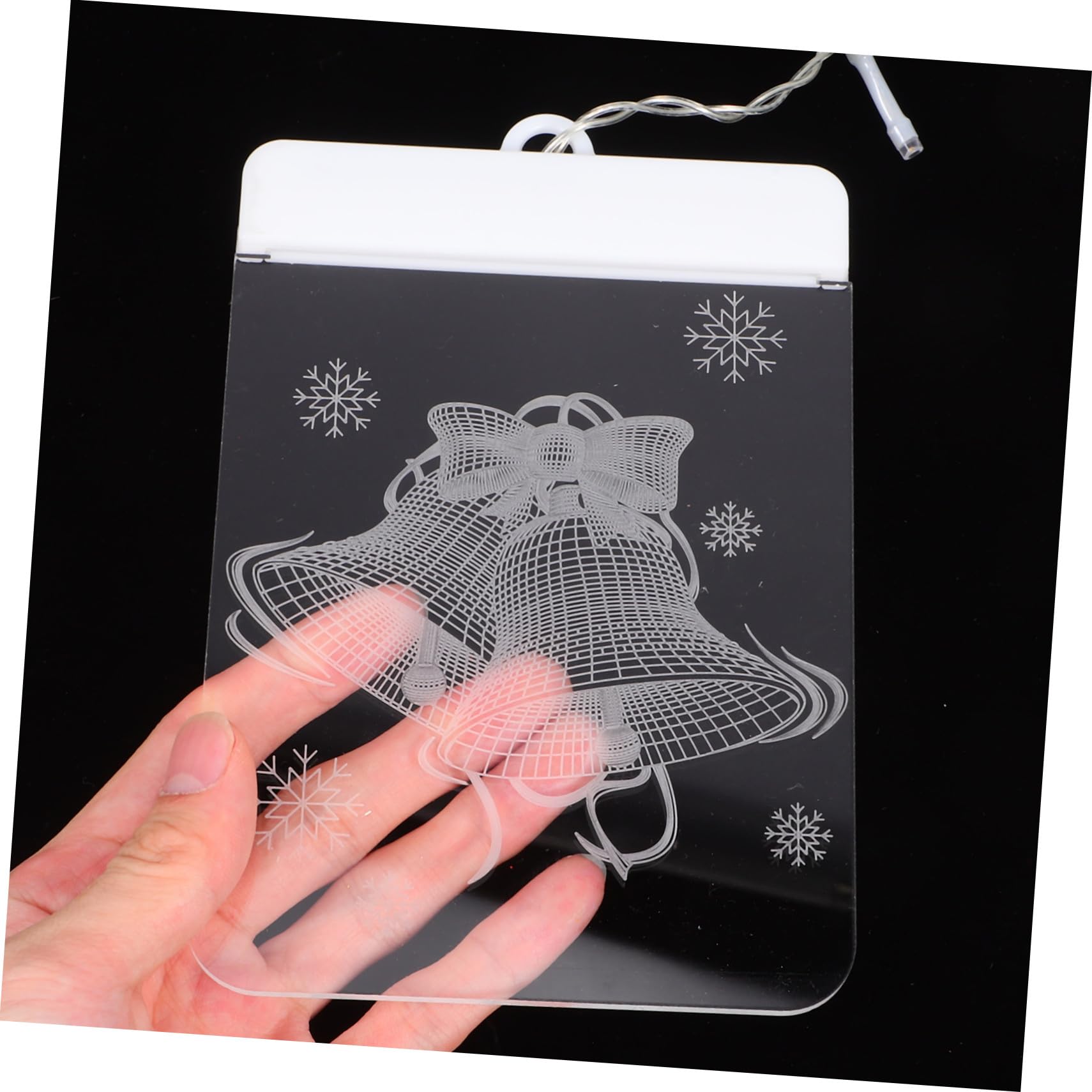 ULTECHNOVO Rideau Lumineux de Noël à LED avec Motifs Bonhomme Flocon Lumière Ambiance Chaude Télécommande Décoration Intérieure pour Fenêtres et de Noël